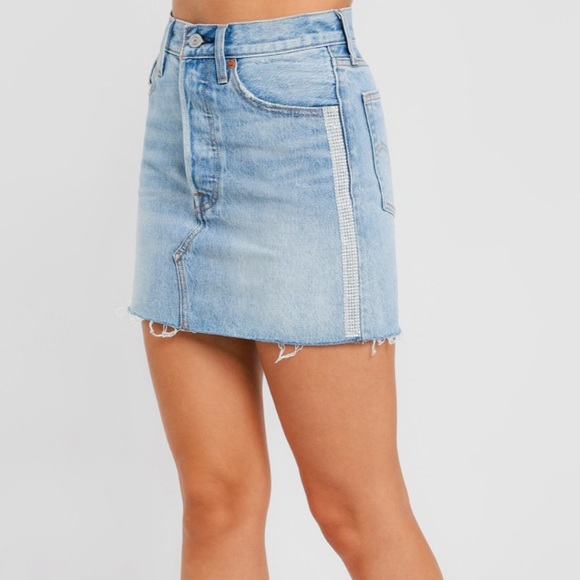 Levi’s rhinestone denim skirt NWT 26 - Picture 8 of 8